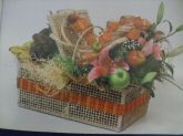cesta frutas e flores